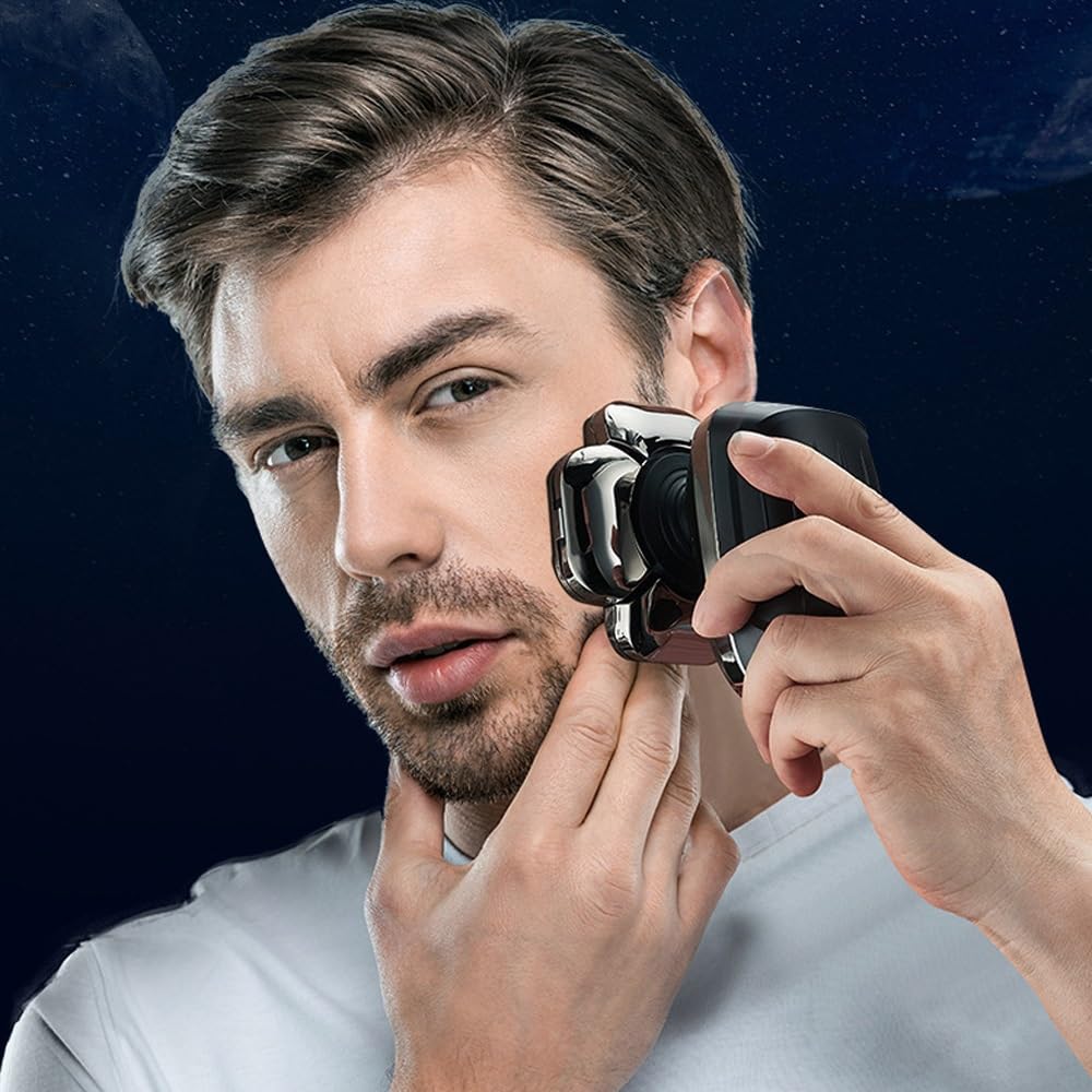 Kopfrasierer für Männer, 6 in 1 Bartrasierer 9 Klingen Multi Grooming Kit Digital Display Elektrorasierer Haarschneider Bart Elektrorasierer Nass Trocken Männer Gesichtsrasiermaschine