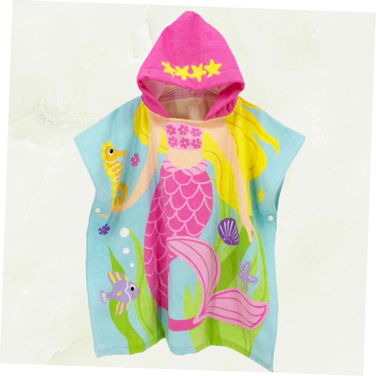 Serviette de Plage Portable à Motif Sirène Cape de Bain pour Garçon Fille Coton Douce