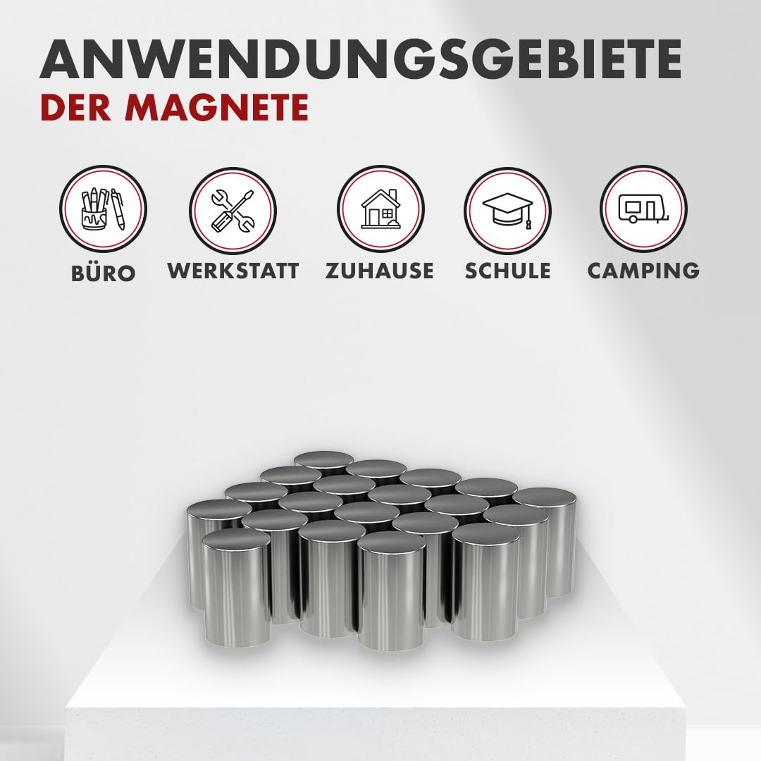 Quadermagnet 40x20x10mm, Haftkraft 2,5kg