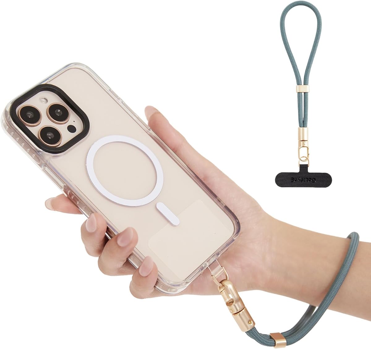 Phone Wrist Strap for iPhone & Samsung – 6mm Lanyard with 2 Non-Adhesive Tether Tabs | Secure Hand Strap for Men & Women (Case Required, for Smartphones) – Morning Teal