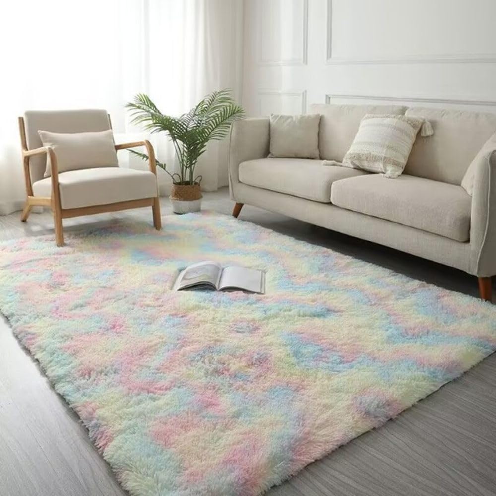 Tapis en peluche noir 100x200cm pour le salon et la chambre à coucher