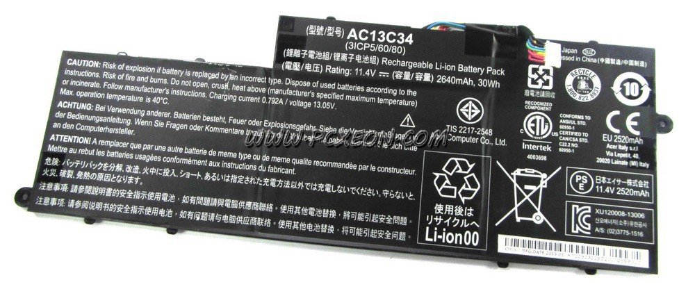 Batería Original Acer Aspire V5-122 Series 11.4V 2640mAh 30Wh