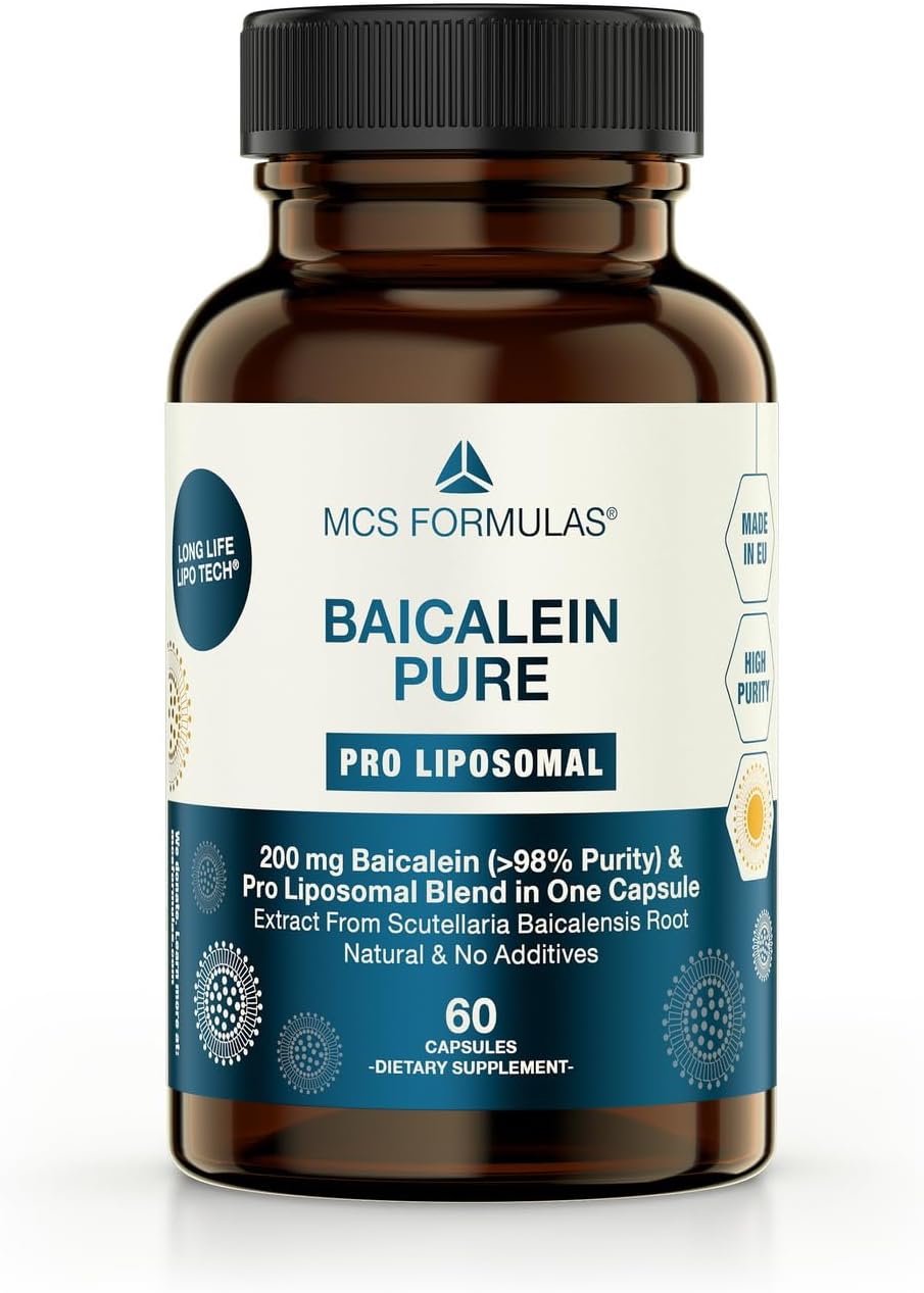 Baicalein Pro Liposomal 200mg, No additives, 60 Vegan capsles