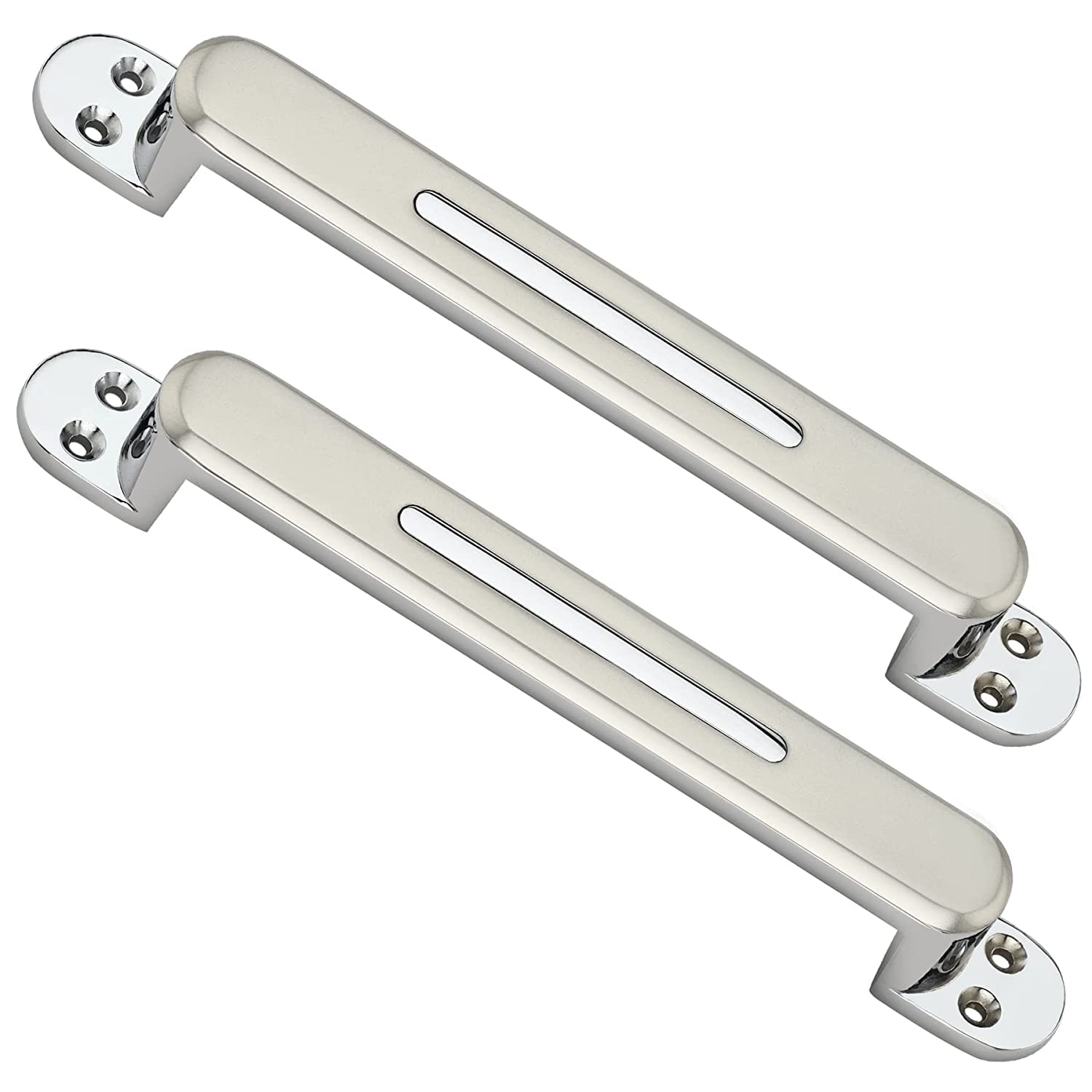 KHANAK Oppo Main Door Handle | Pull Handles | Door Handle for Home and OFFCE MATRIAL ZINC Alloy Size 8 Inch (Silver, 8)