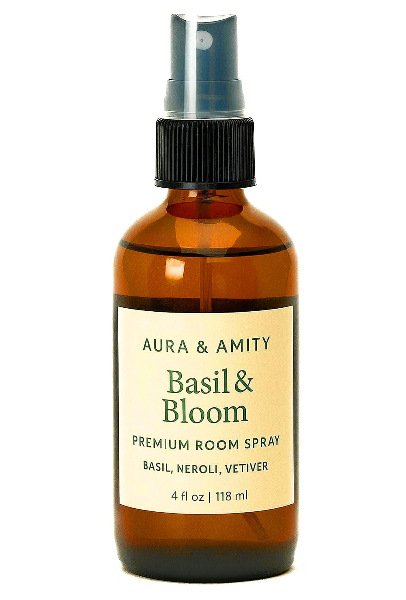 Aura &amp; Amity Premium Room &amp; Linen Spray – Handmade Luxury Fabric &amp; Home Fragrance Mist, Long-Lasting &amp; Eco-Friendly (Basil &amp; Bloom)
