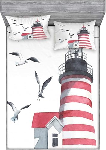 Miniatura 107 de Ambesonne Juego de sábanas bajeras y fundas de almohada, diseño retro de los videojuegos con botones de joystick vintage de los años 80 y 90, diseño