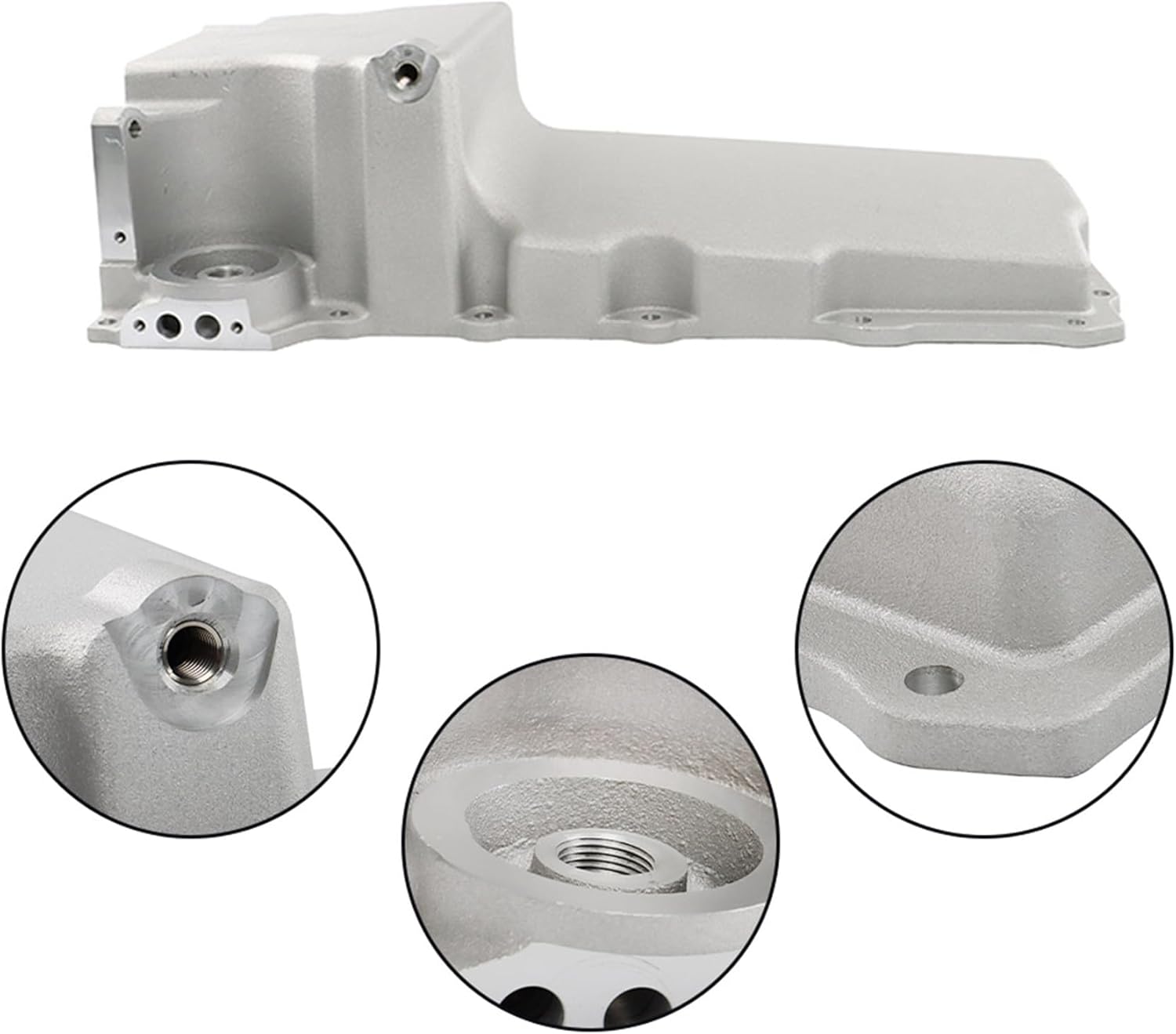 Silscvtt Aluminum Oil Pan Kit Low Profile Ls Oil Pan Replacement for Classic Car Muscle Car Trucks LS1 LS2 LS3 LS6 LSX Engines 1955-1987 302-1