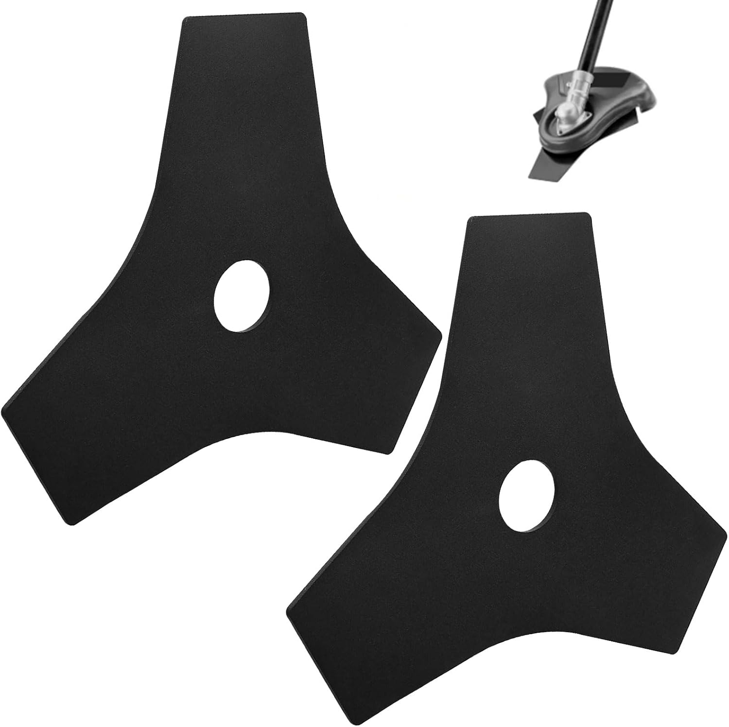2 Pack AC04105 8” Heavy Duty Reversible Steel Tri-Arc Brush Cutting Replacement Blade Compatible with Ryobi for Mdoels RY254BC, RY40255, RYBRC77 Hardened Steel