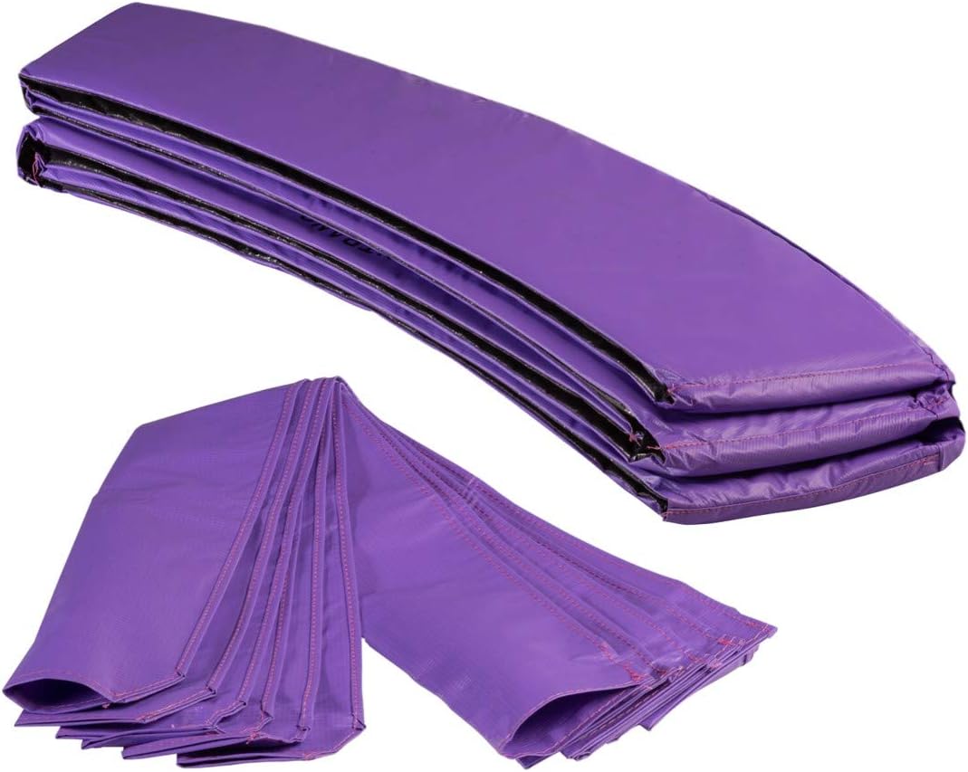 Upper Bounce Trampoline Appearance Replacement Set, 11' Round Safety Pad with 8-Pole Sleeve Protectors - Purple