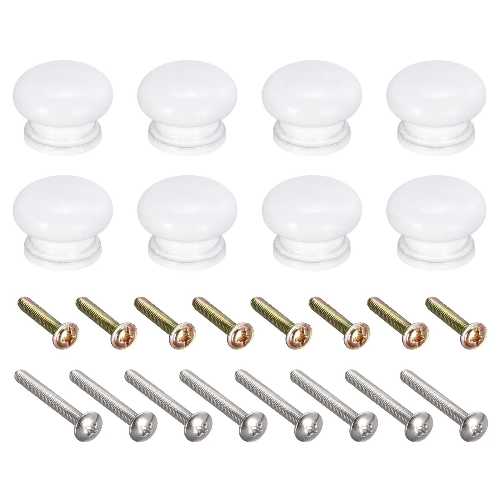 LADFRTYU Wooden Handles 8Pcs Round Wooden Cabinet Knobs Wood Cupboard Furniture Drawer Pulls Handles with Screws for Wardrobe Dresser Closet(8pcs 24x20mm)