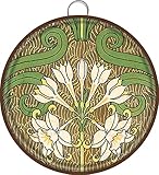 Art Nouveau Floral Tin Sign - Edwardian Flower Pattern Vintage Style Wall Decor Gift for Mom, Dad - Metal Tin Sign, Round 6 X 6 Inch