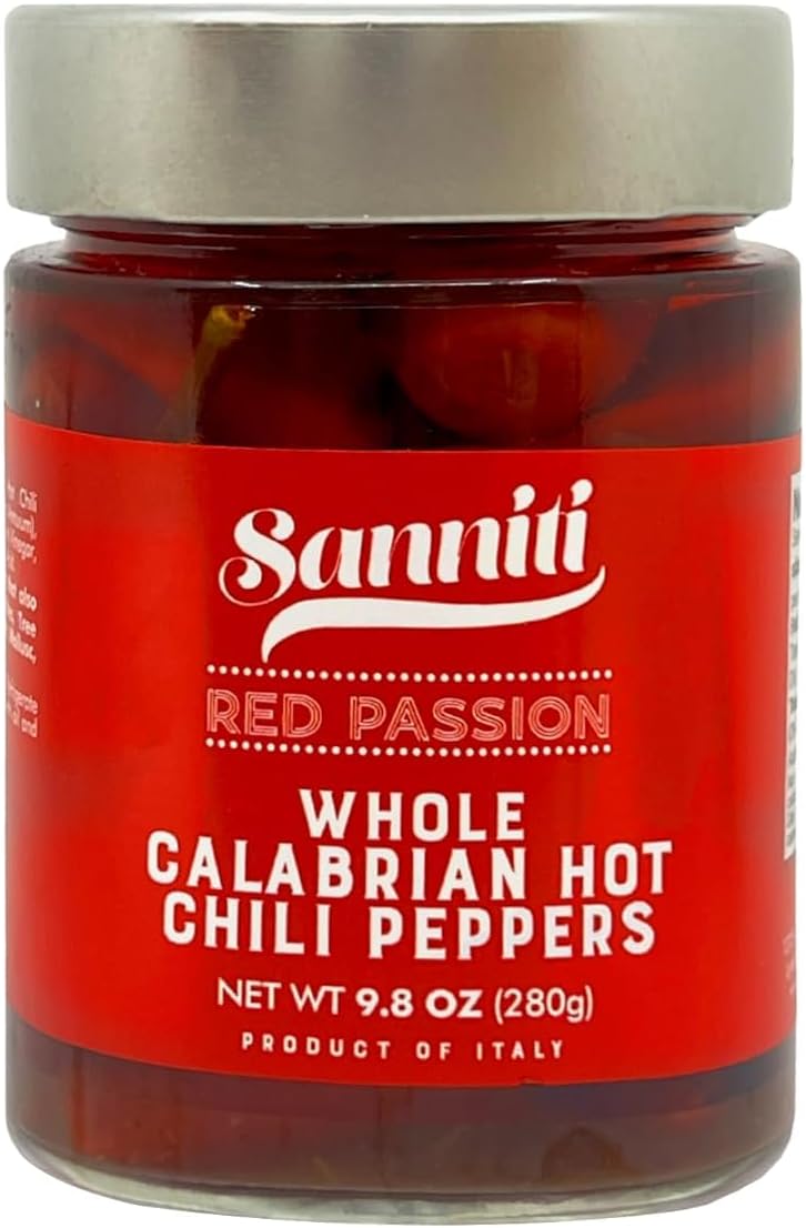 Red Passion Calabrian Whole Hot Long Chili Peppers, 9.8 oz
