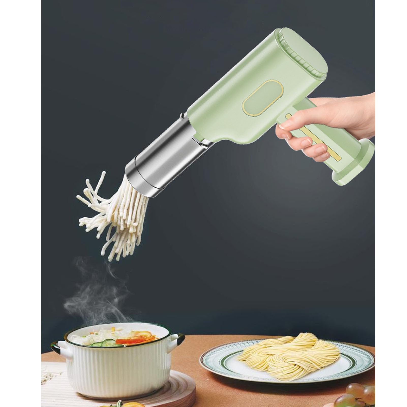Generic Producent Makaronu, Producent Makaronu Elektrycznego z 5 Wzorami Kiełbaskiem Wytwarzając Ręczny Elektrycznego Makaron Makaron Maszyna Makarer Maker Maker Automatyczny do Użytku Domowy