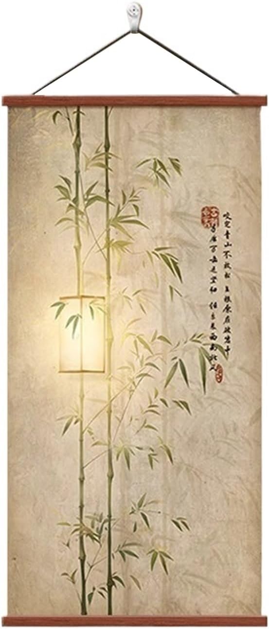 Decorative Fuse Box Covers Easy Installation, Scroll Painting Breaker Box Cover Decorative Dust-Proof Electrical Panel Cover for Tea Room(60 * 120CM,Beige A)