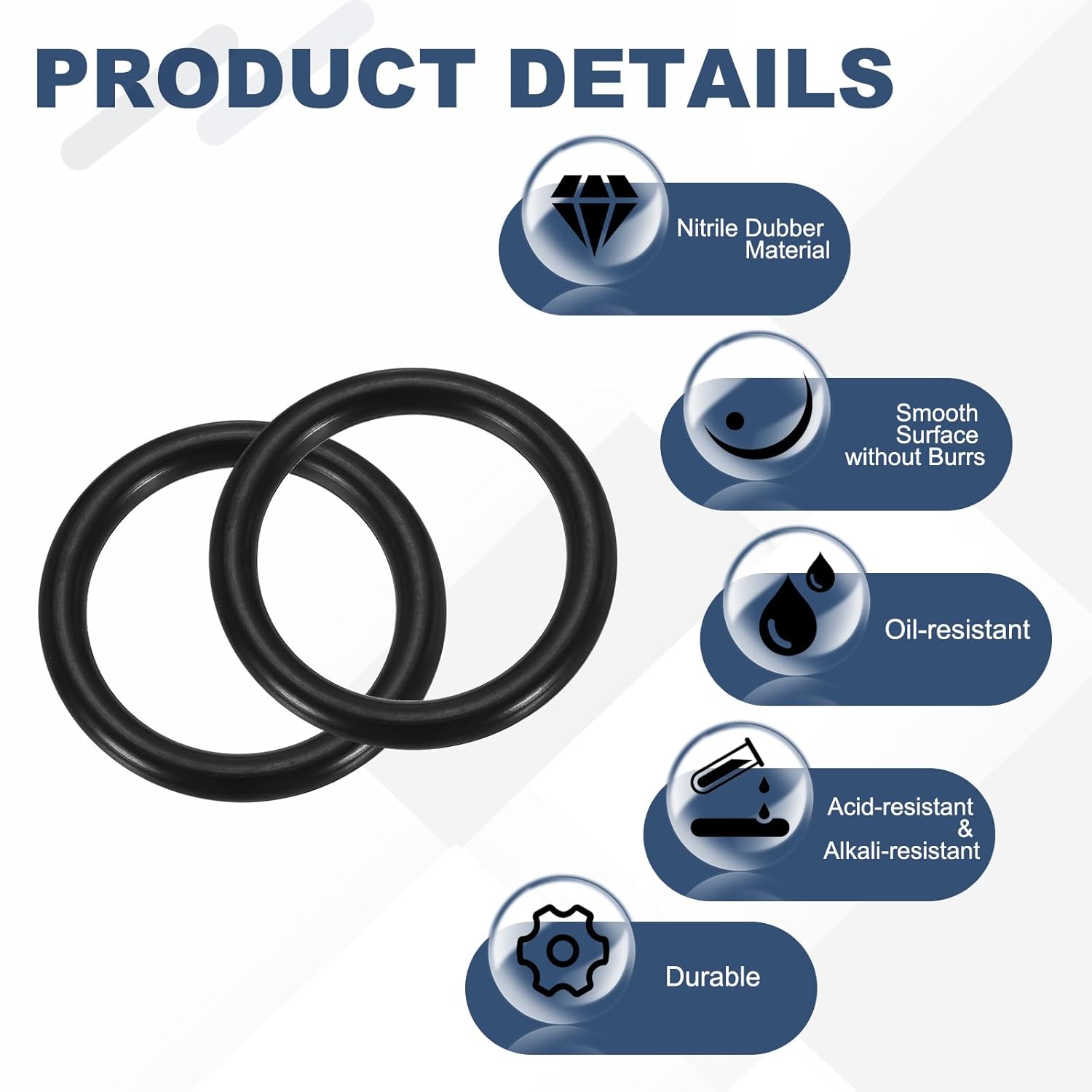 uxcell 10Pcs AS-323 O-Rings, Nitrile Rubber O-Rings 1-5/16 ID, 1-11/16 OD, 3/16 Width Round Sealing Gasket for Automotive Machine Plumbing Sealing Repair (70 Durometer, Black)