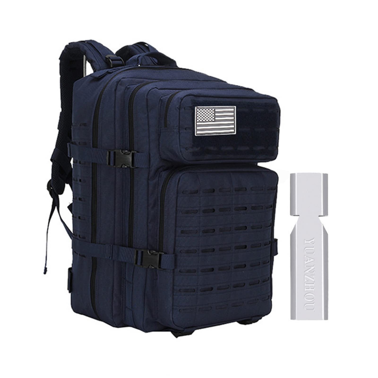 YUANZHOU Mochila táctica de 50L, mochilas grandes, mochila de asalto para exteriores, senderismo, Camping, senderismo, caza, montañismo, viajes,Blue