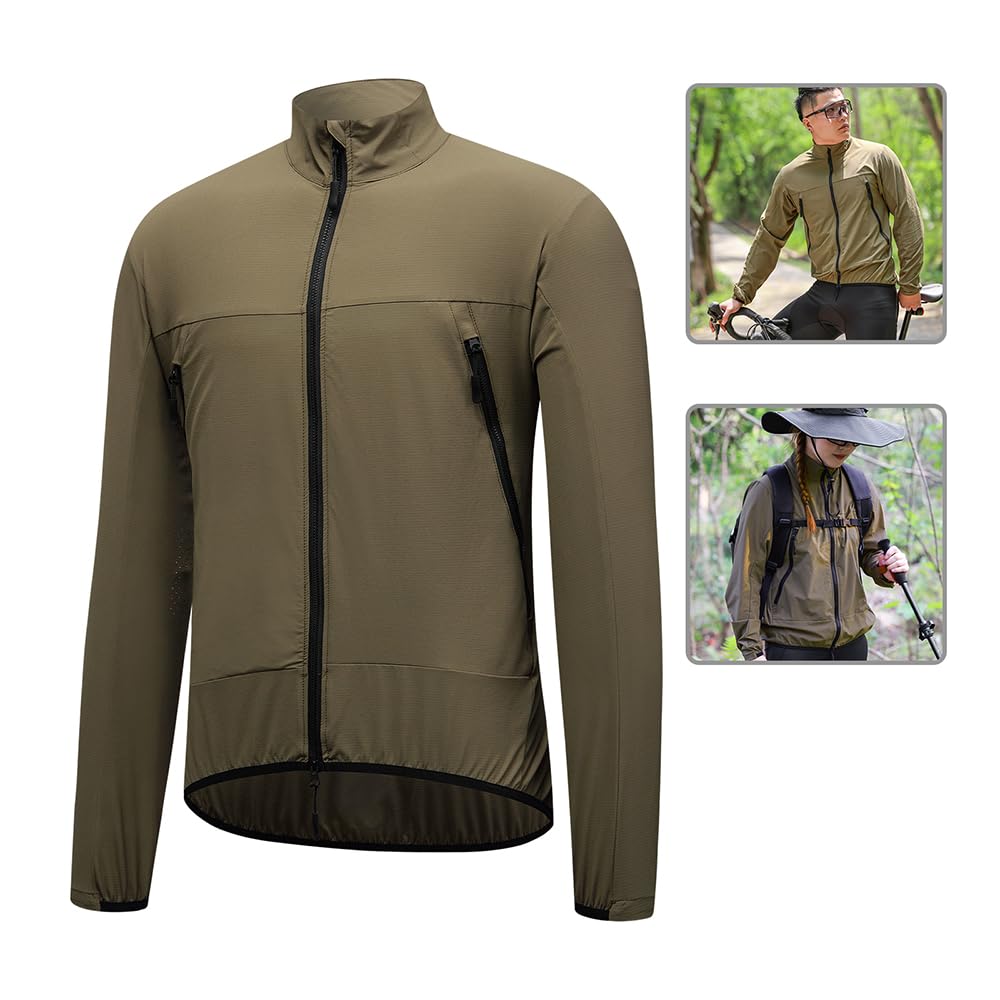 Chaqueta De Ciclismo Cortavientos Hombre Mujer, Impermeable Transpirable Chaqueta De Ciclismo Ligera, Reflectante Exteriores Chaqueta De Running Duradera Al Agua Chaqueta De Lluvia
