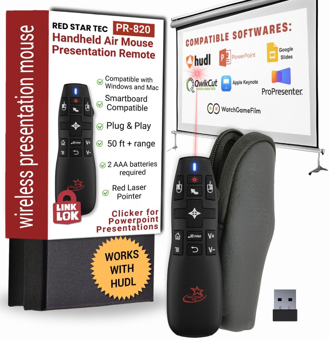 PR820 Wireless Presentation Clicker with Air Mouse, PowerPoint Clicker