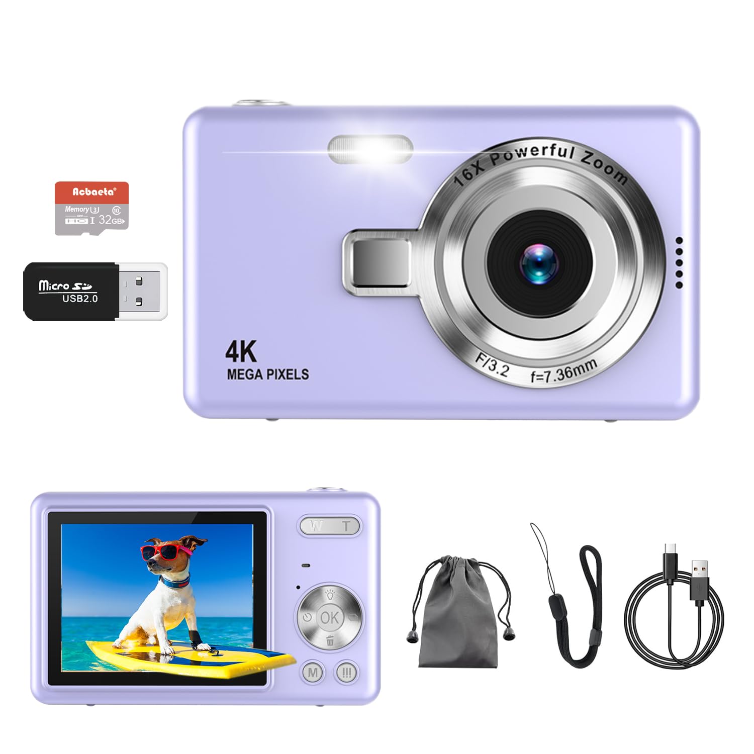Amazon Canada: 4K Digital Camera, Acbaeta Autofocus 50MP Vlogging