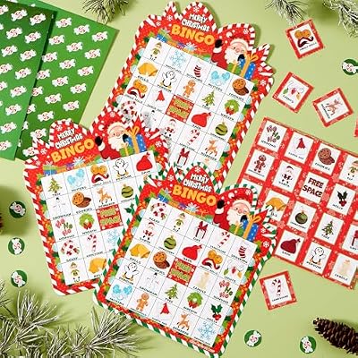JOYIN 30 Players Christmas Bingo Cards, Xmas Bingo Game for Kids Family ...
