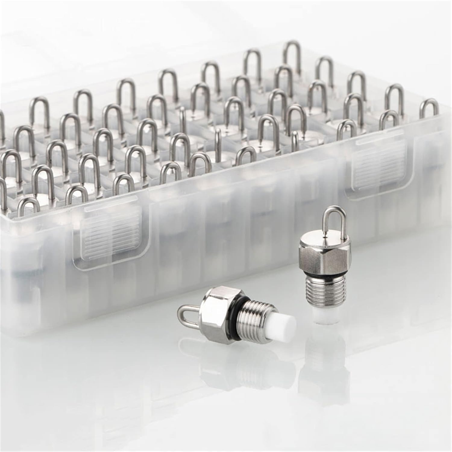 Paquete de 50 boquillas de pulverización de acero inoxidable con rosca NPT de 1/8" y filtro PP - Cabezales de repuesto para pulverizadores atomizadores de alta presión y refrigeración exterior de 0,