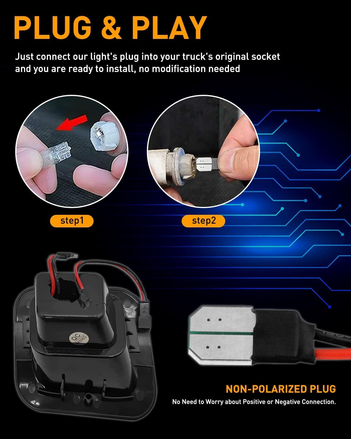 Lot De 2 Éclairages LED Plaque D'Immatriculation - Lentille Fumée Compatible Dodge Ram 1500 2500 3500 2003-2018