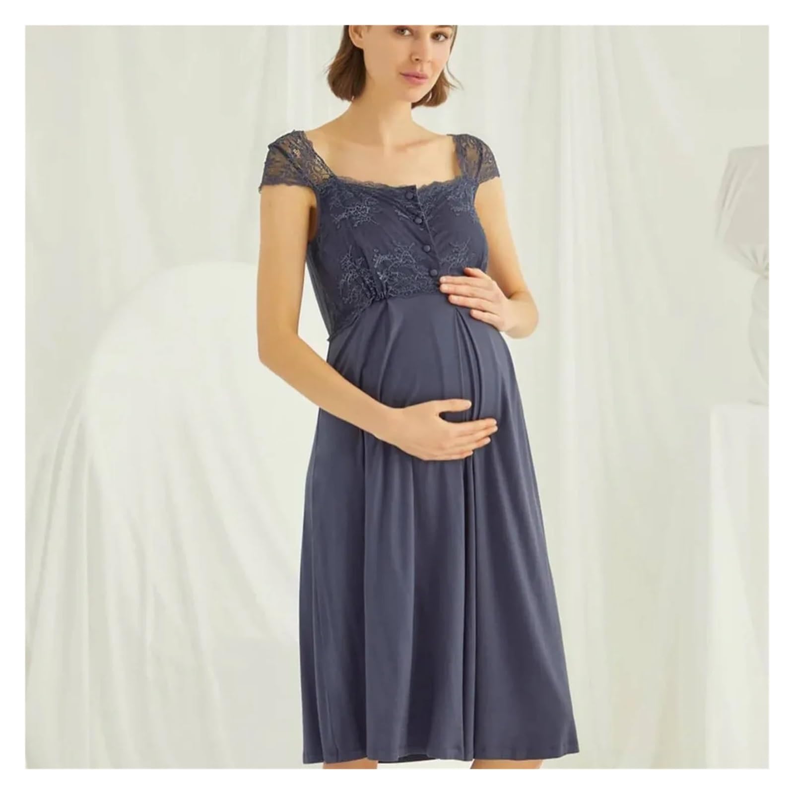 Camicia da Notte Donna Camicia da Notte Premaman, Abito da Allattamento Post-Parto for Gravidanza, Parto, Pigiama Estivo