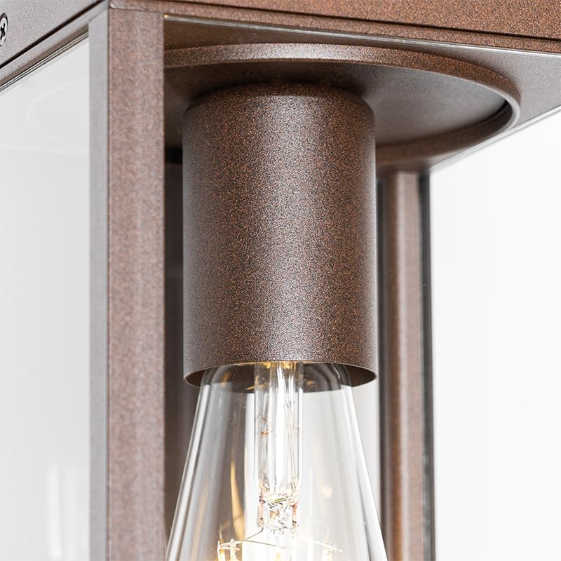 QAZQA charlois - Lanterna da parete Industriale - 1 luce - L 12 cm - Ruggine - Industriale - Illuminazione esterna