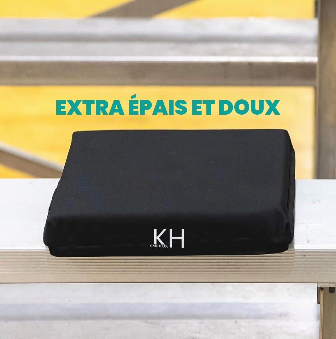 Lot de 2 Coussins de siège Noirs pour Bateau, canoë, Kayak, blanchisseur, Portable et Extra épais pour Tous Les événements en Plein air