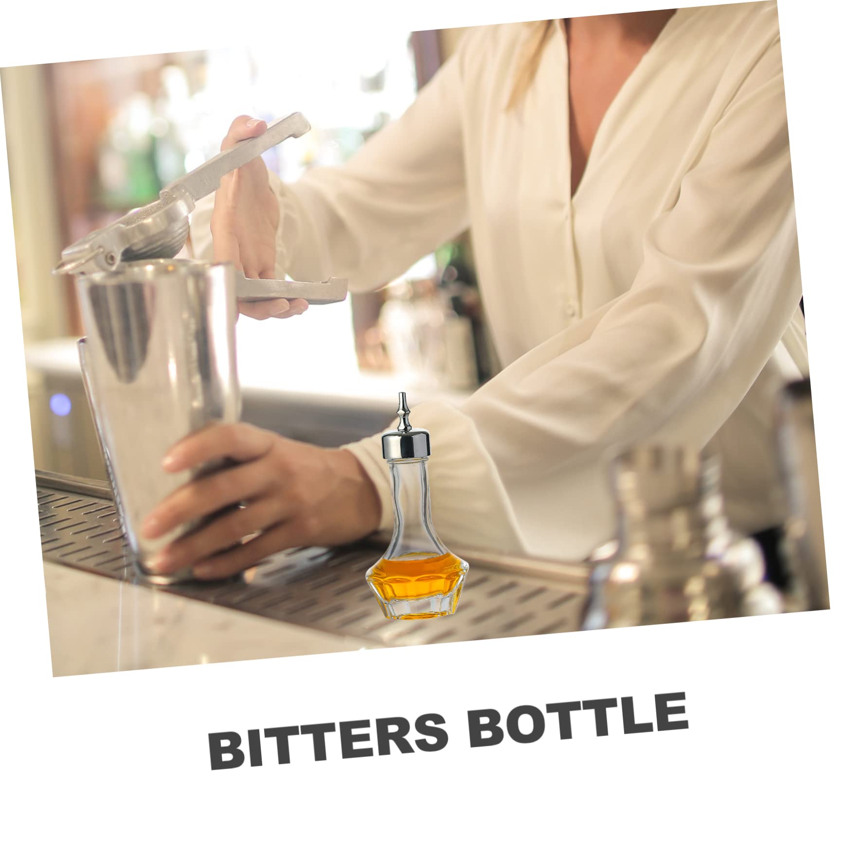Bouteille à Amers En Verre 30 Ml Avec Couvercle Doré - Élégante Et Pratique Pour Bar, Cocktails Ou Décoration