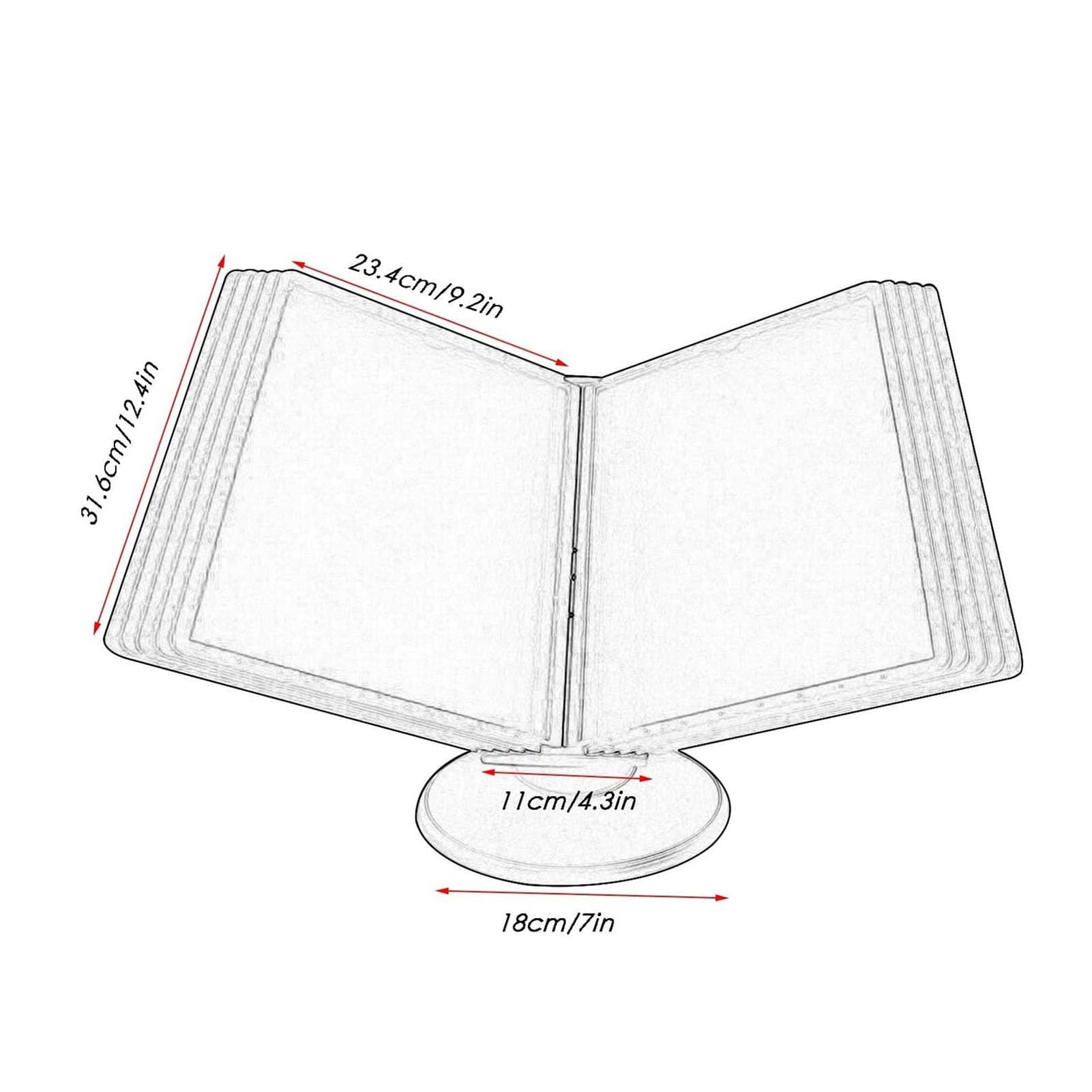 Flip-Datei-Organizer für Schreibtisch, Schreibtisch-Referenzsystem, 10 Seiten, 20 Blatt Kapazität, verstellbares Präsentationsregal für Büro oder Zuhause