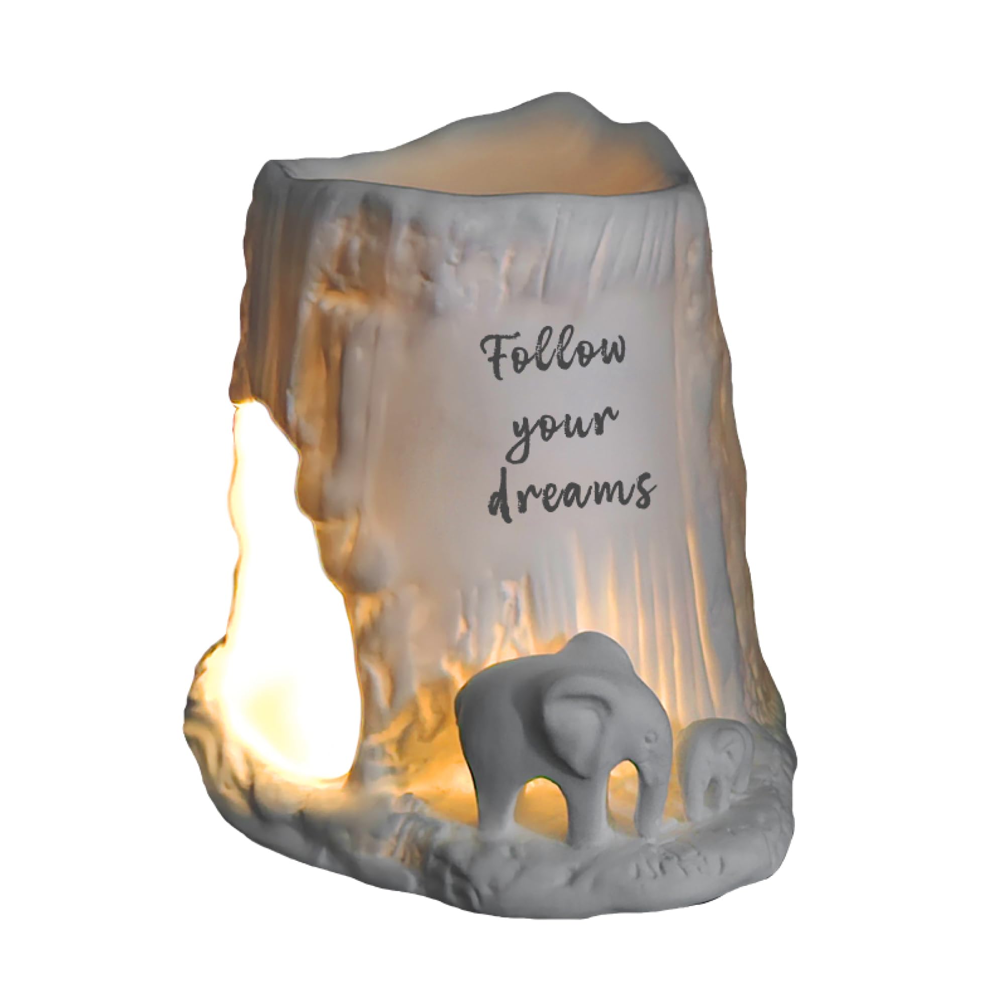 Cello Elephant Tealight and Essential Oil Burner - Stunning Porcelain Decor, Follow Your Dreams - Wax Melt and Gifts