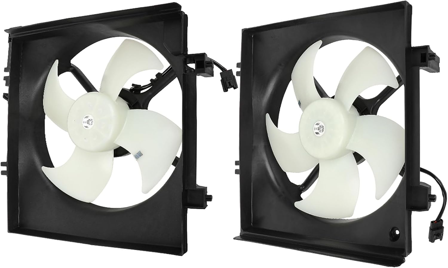 Cooling Fan Assembly Compatible with 2009-2013 for Subaru for Forester 2.5L 2008-2011 for Subaru for Impreza 2.5L,Black&White Radiator Fan Direct Fit Replacement for 2PCS Engine Cooling Fan