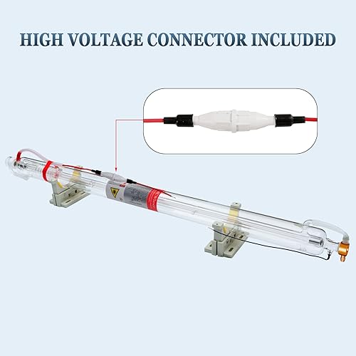 Miniatura 10 de MCWlaser Longitud del tubo del laser del CO2 de 50W 2,788.7 ft m Dia. 180.4 ft m con la cabeza del metal para la cortadora del grabador del laser