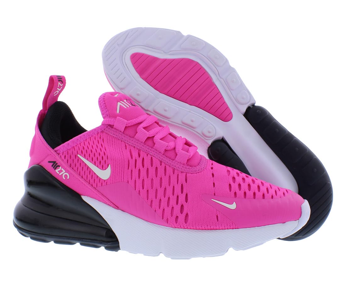 Nike Air Max 270 Big Kids' Shoes (943345-602,Laser Fuchsia/Summit White-Black-White) Size 4