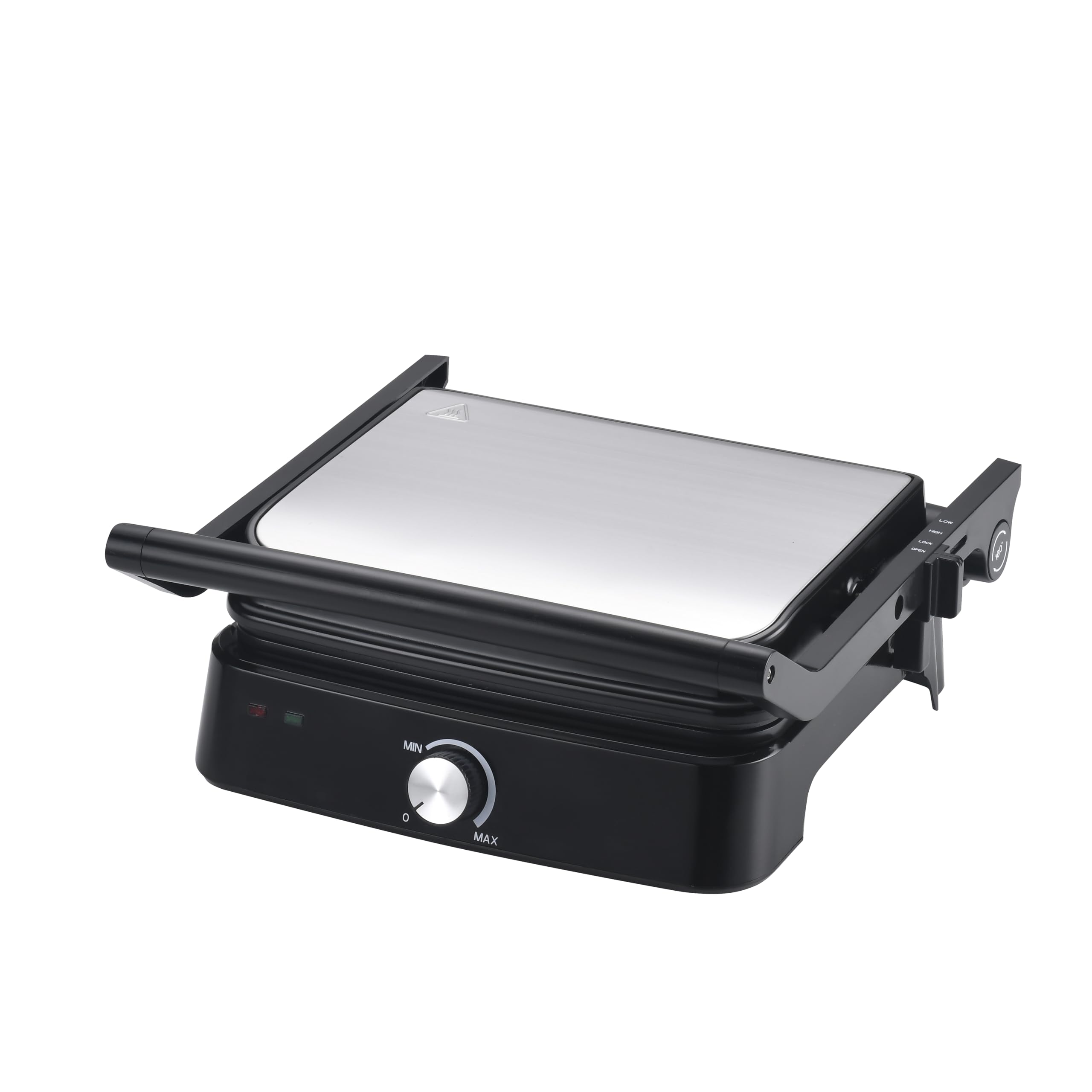 Parrilla de contacto 5 en 1 Panini Press Parrilla eléctrica antiadherente Temperatura ajustable Placas extraíbles Portátil para sándwiches Bistec Desayuno Parrilla eléctrica prensa de 7