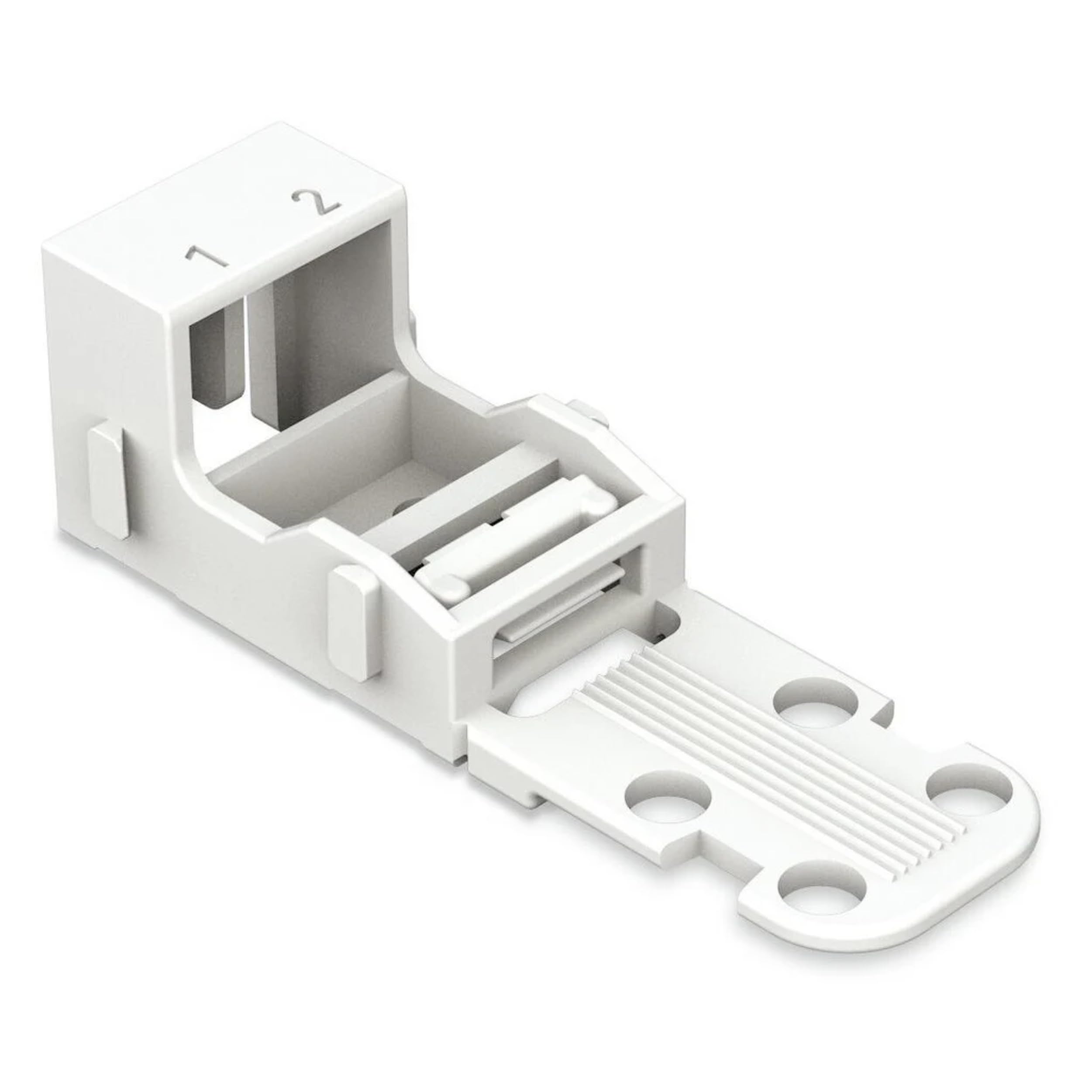 WAGO Mounting carrier; for 2-conductor terminal blocks; 221 Series - 4 mm²; for screw mounting; white, 221-502 (10 pcs)