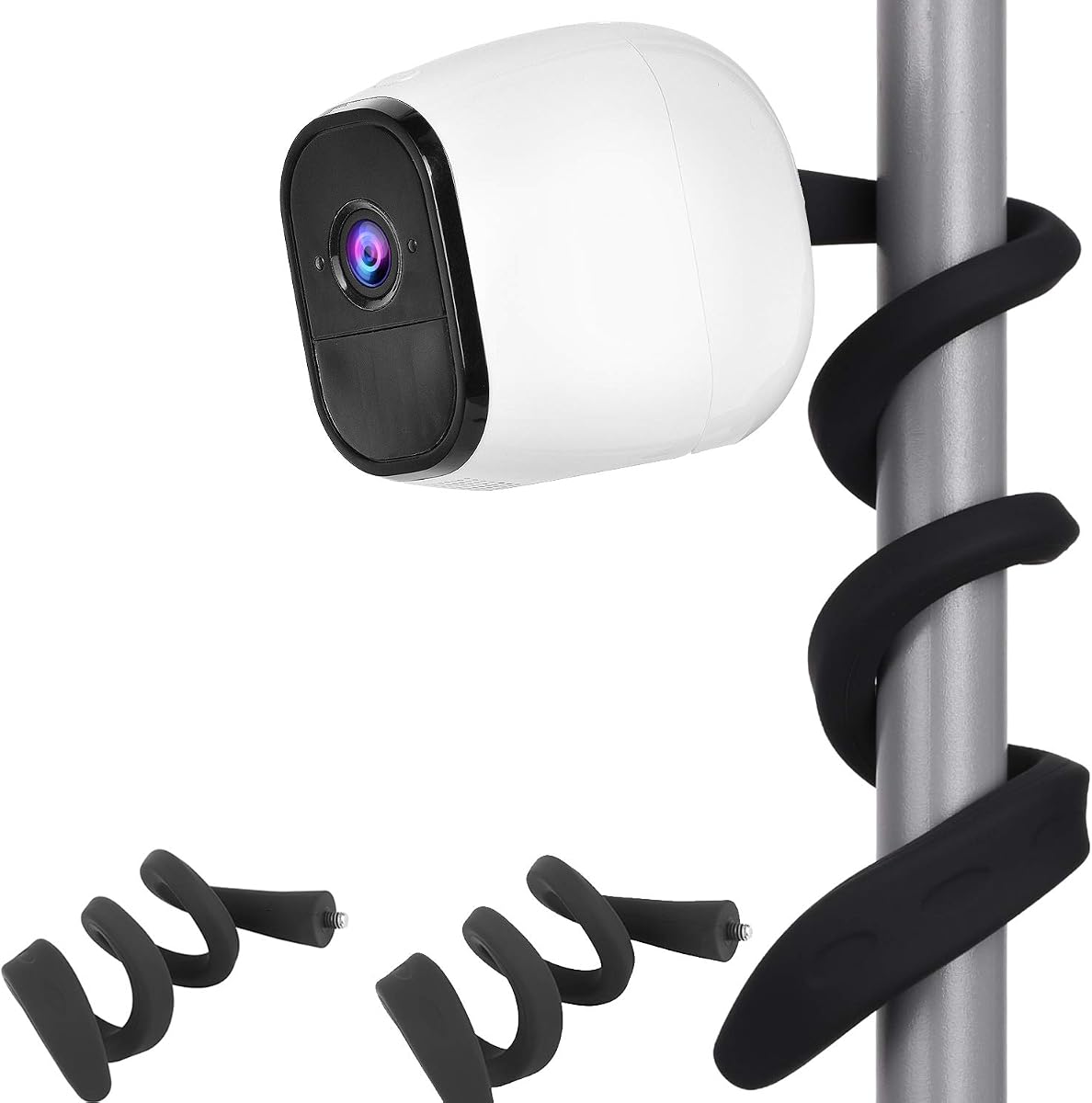 2 Pack Flexible Twist Mount Compatible with Arlo Pro 4,Pro 3,Pro 5S,Pro 6,Pro 2,Arlo Ultra/Pro/Go,Essential Spotlight,Wall Mount Bracket,Attach Your Camera Wherever You Like Without Any Tools-Black