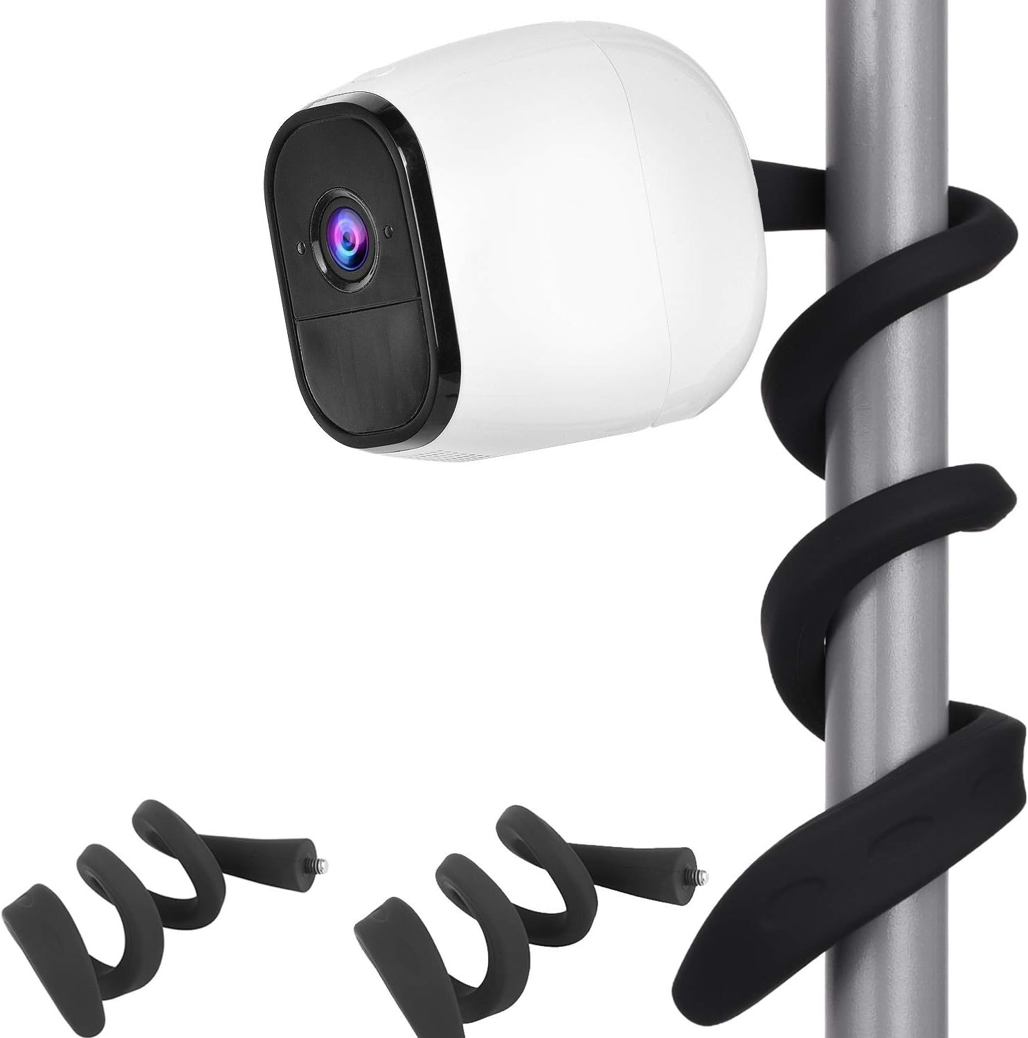 Uogw 2 Pack Flexible Twist Mount - Compatible with Arlo Pro & Ultra, Attach Camera Without Tools - Black