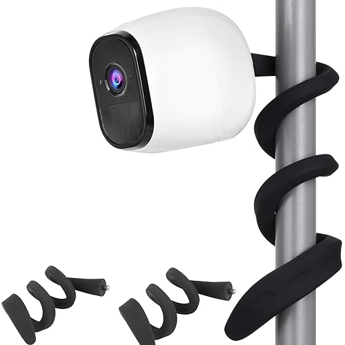 Uogw 2 Pack Flexible Twist Mount - Compatible with Arlo Pro & Ultra, Attach Camera Without Tools - Black - Black