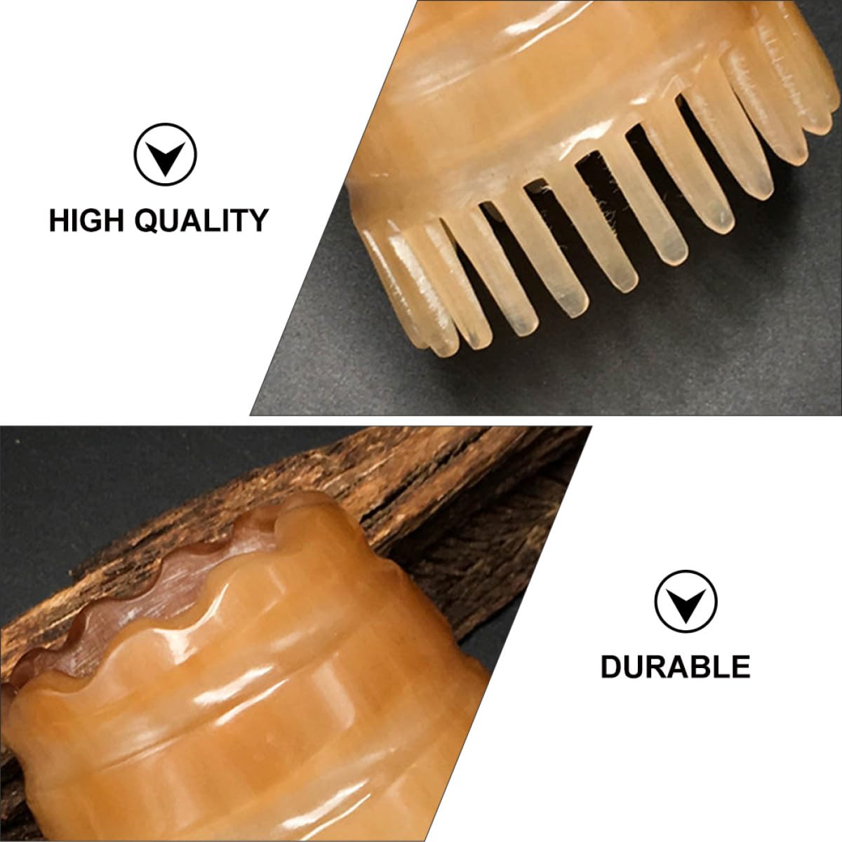Peine Masajeador de Cuerno Natural Cuero Cabelludo, Cepillo para Champú de Plástico, Masaje Relajante y Limpieza Profunda del Cabello Color Aleatorio