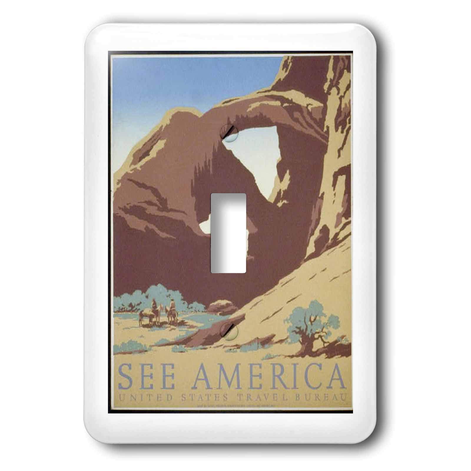 Interrupteur à baïonnette au graphisme WPA Western Travel Poster haute définition 3dRose