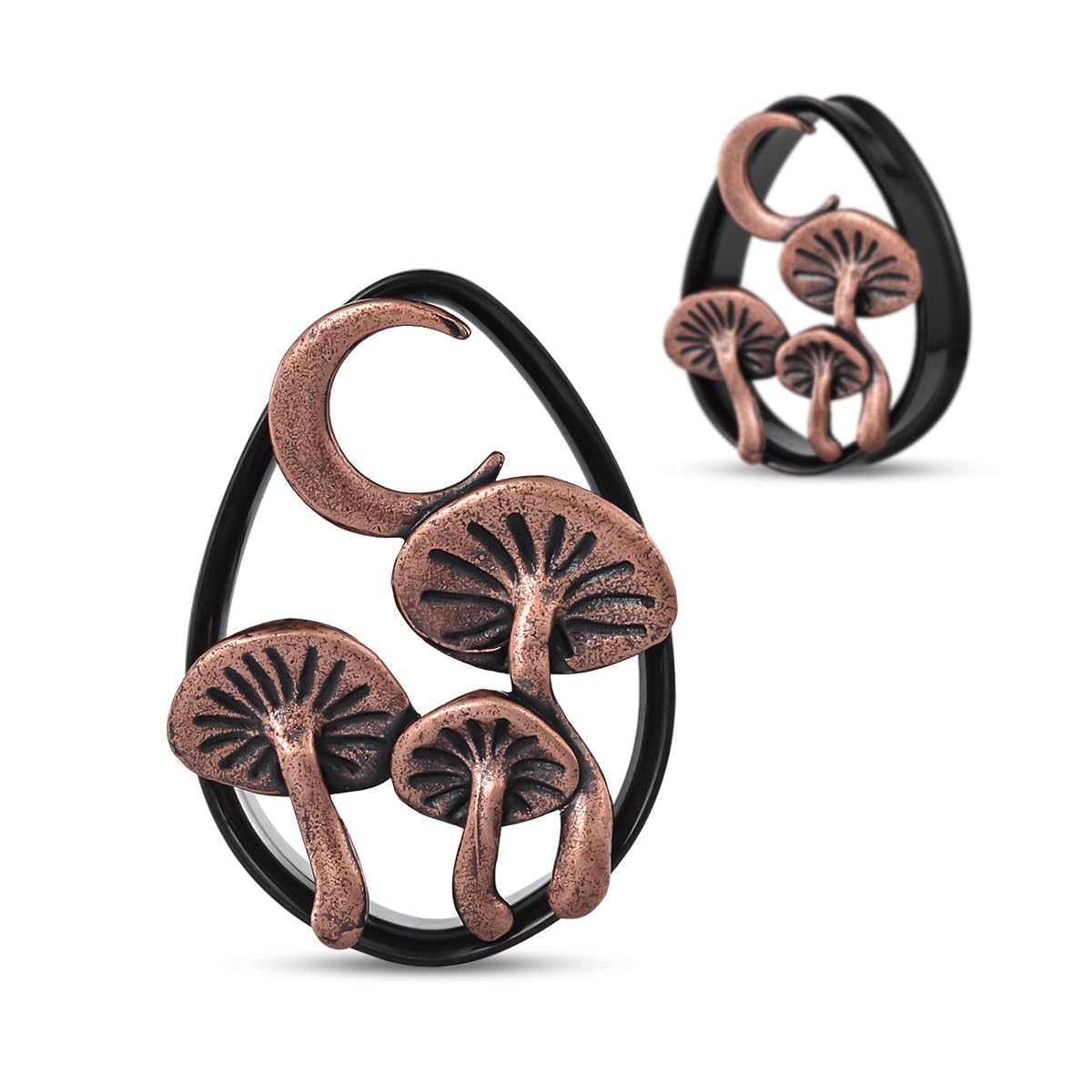 COOEAR Double FLared Tear Drop Ohr Tunnel Piercing Edelstahl Pilz Messgeräte Gold Ohrringe Stecker.