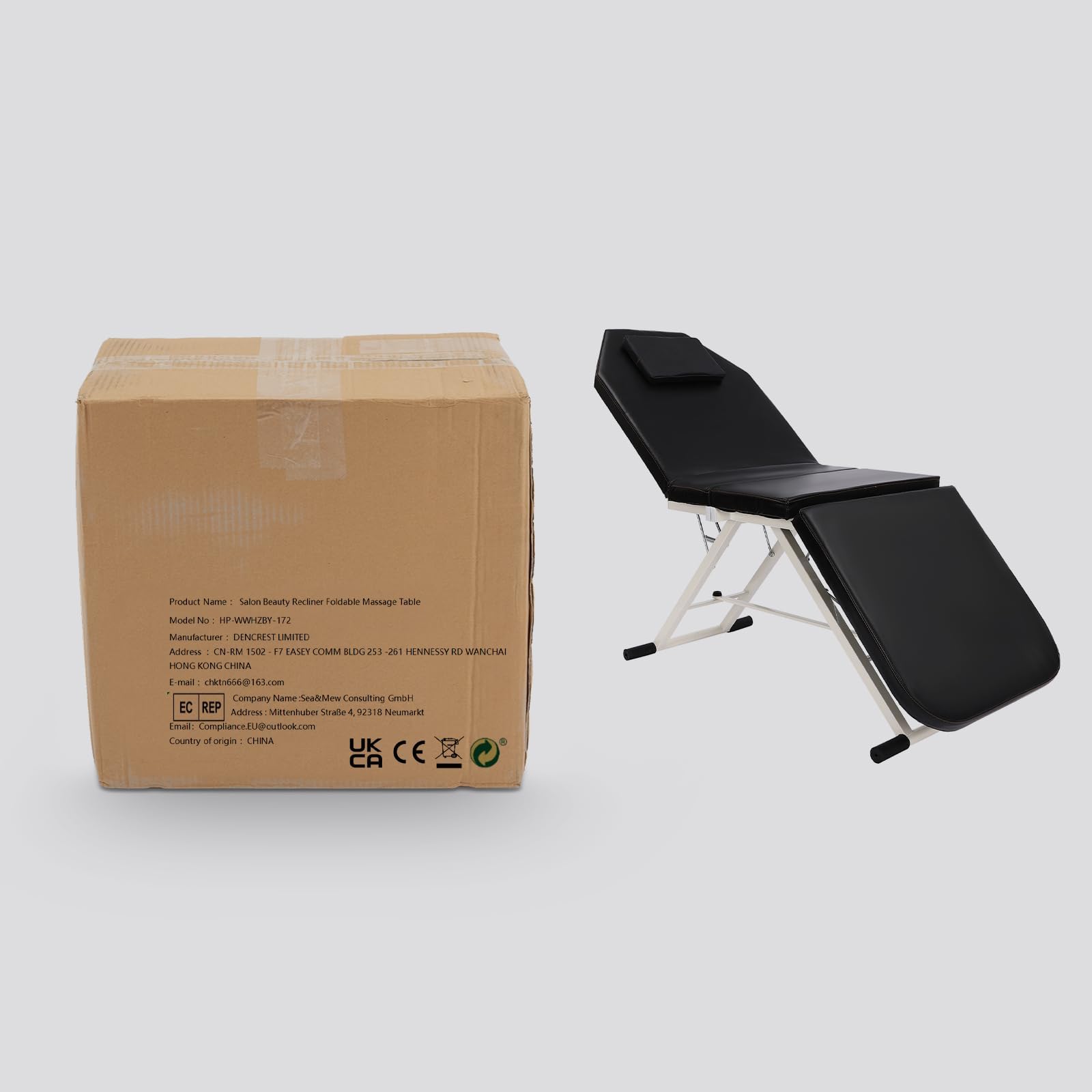 Massageliege Klappbar,Mobile Massageliege mit Verstellbarer Rückenlehne | Professionelle Massageliege mit Kopfloch, PU Polsterung, Faltbare Kosmetikliege für Massage,Tattoo & Wellness