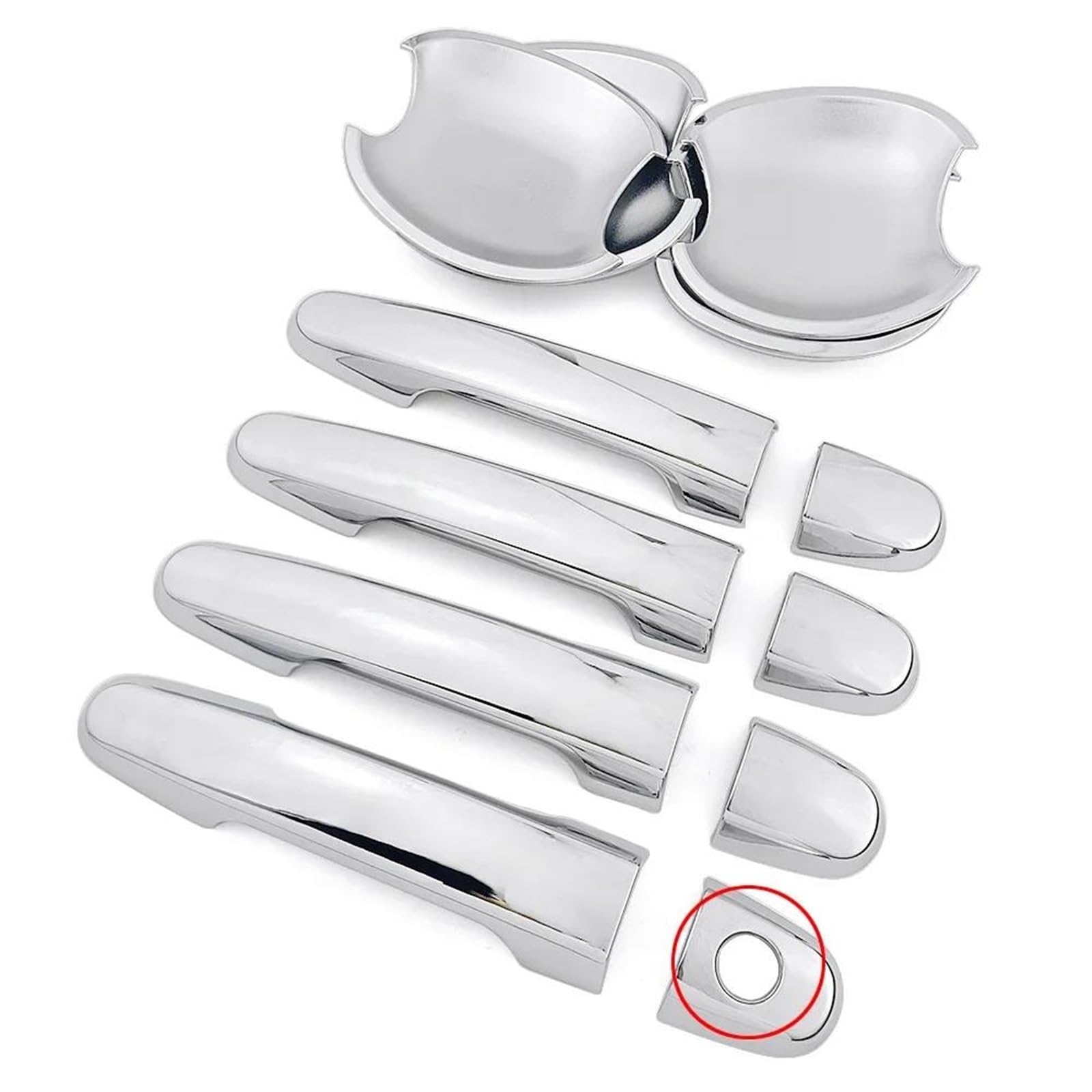 ZAPORA for Toyota for RAV4 2001-2012 Chrome Car Door Handle Trim & Door Bowl Cover Car Styling(Style 2)
