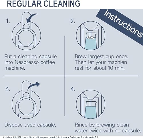 Miniatura 5 de Cápsula de limpieza compatible con máquina Nespresso, 6 cápsulas de limpieza para cafetera Nespresso Originaline, solución de descalcificación