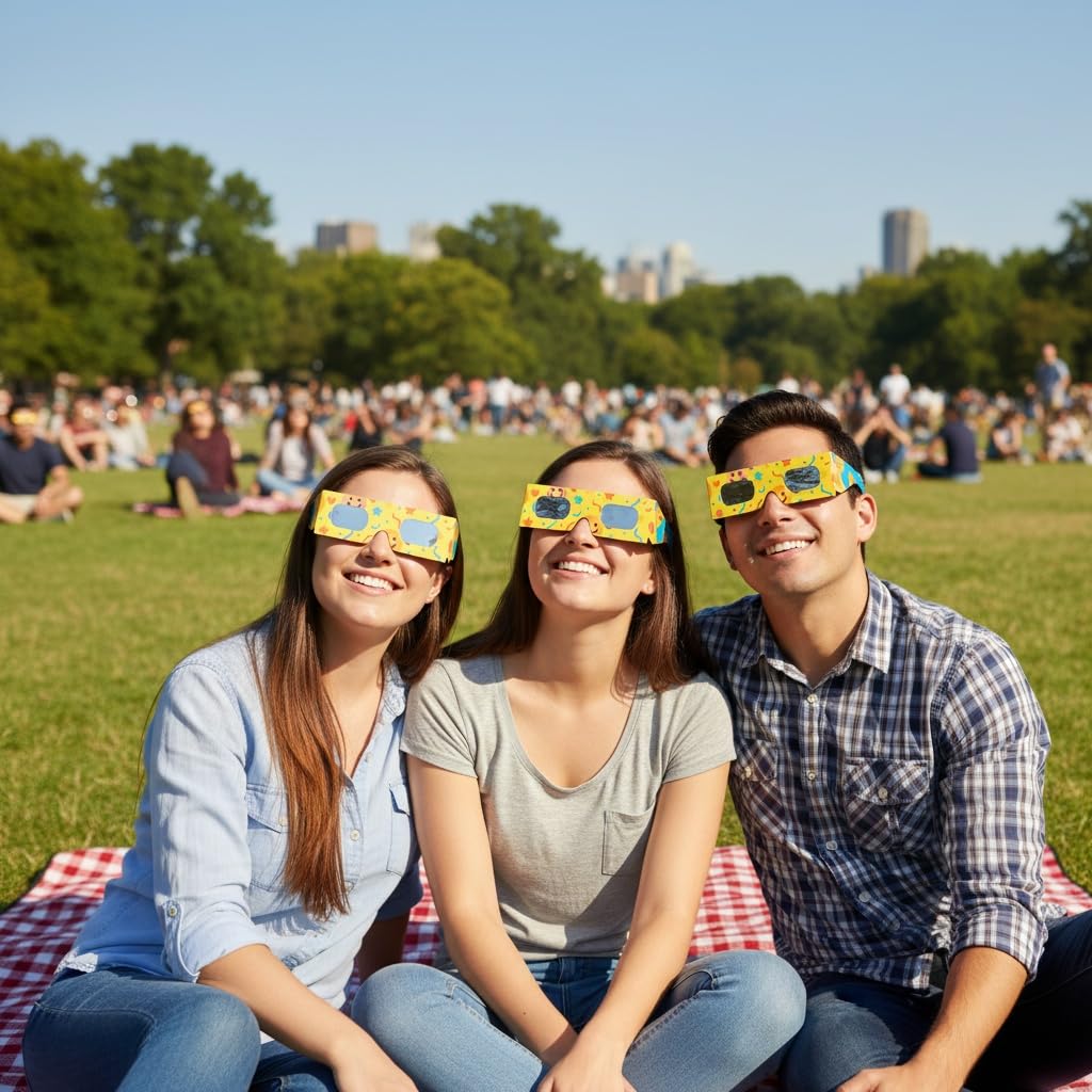 Absolute Eclipse Divertidas gafas solares para eclipse al por mayor – Probado ISO 12312-2 y certificado CE – Fabricante de la UE recomendado por AAS – Eclipse Europe 2026