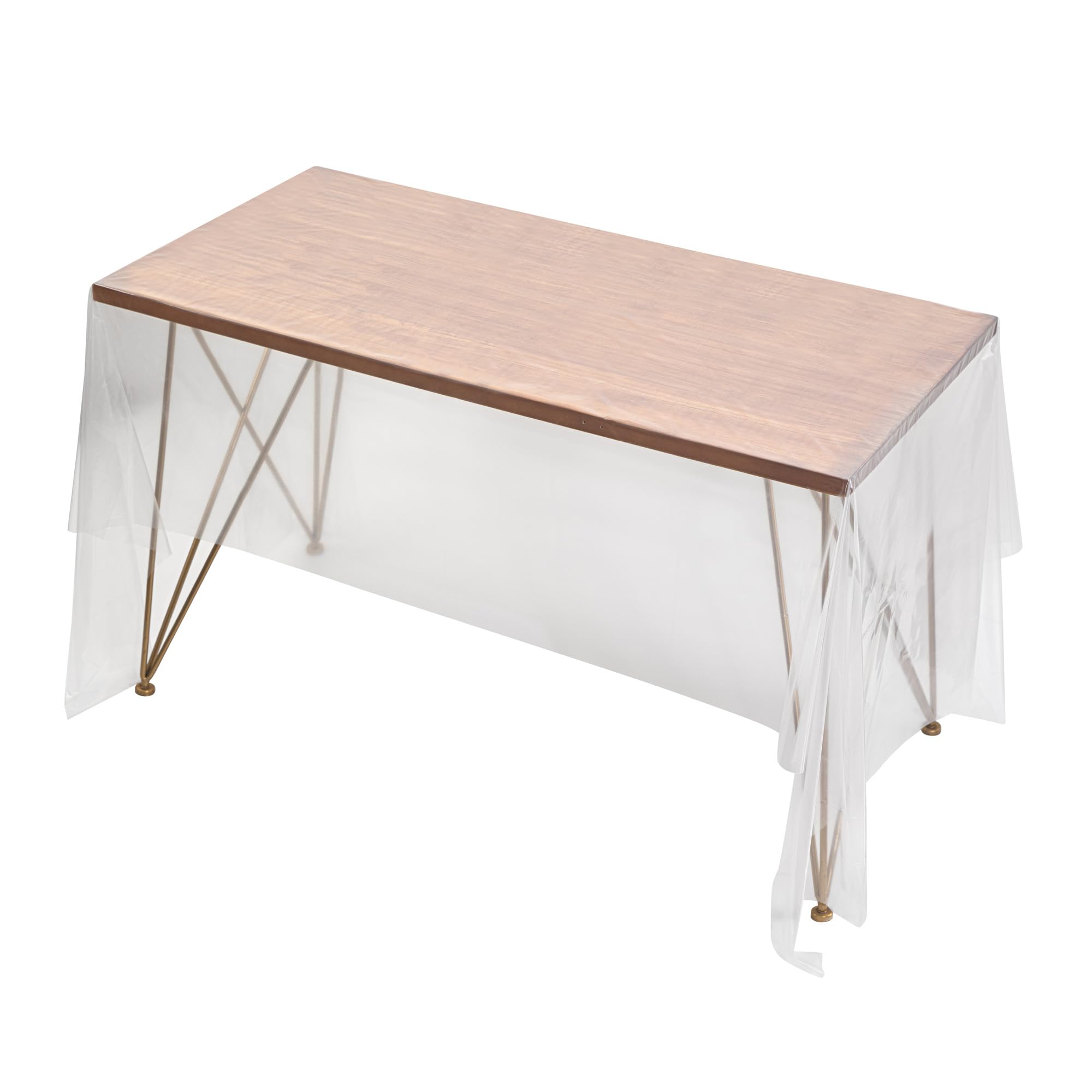 Restaurantware Tovaglia rettangolare usa e getta in plastica trasparente, 50 pezzi, 137 x 274 cm, impermeabile, per cene, feste, banchetti, matrimoni