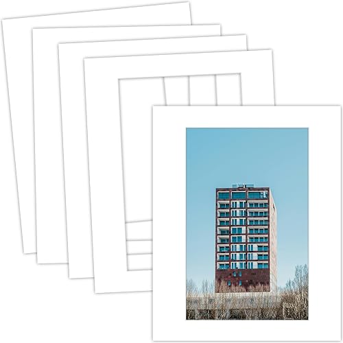 Miniatura 60 de MBC MAT BOARD CENTER, Paquete de 5 paspartús negros de 4x6 para fotos de 3x5, corte biselado, libre de ácido, grosor de 4 capas