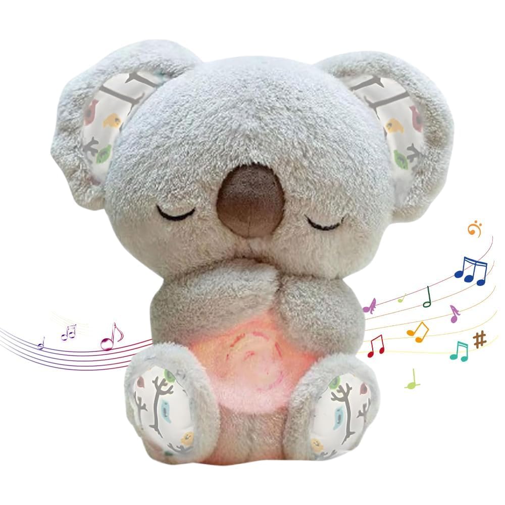 Koala Para Aliviar La Ansiedad,Nutria Bebe Dormir Que Respira,Peluche Ansiedad Dormir,Bebé Durmiendo Koala Juguete Con Música Luces Y Movimientos De Respiración Ayuda Para Dormir